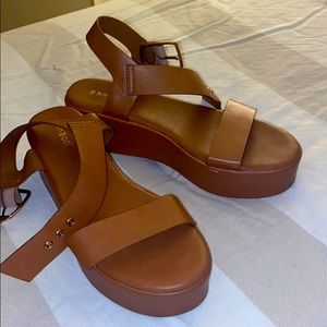 Tan platform sandals. 2-inch platform. Size 8